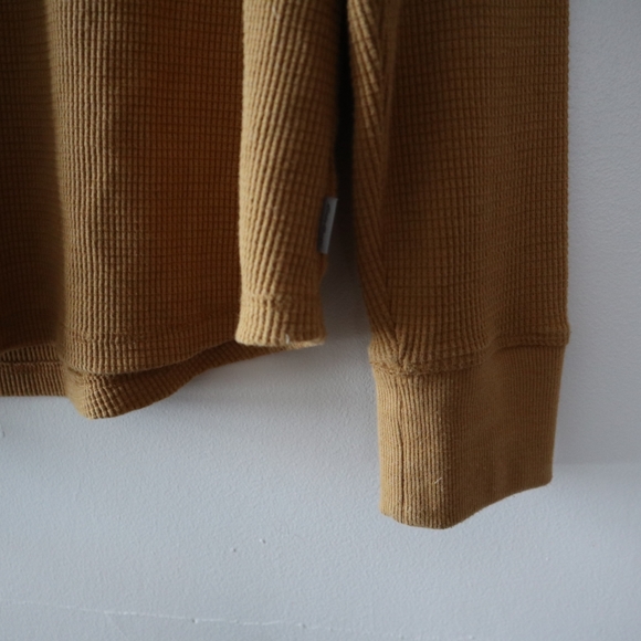 Eddie Bauer Longsleeve Waffle Knit Mustard Top - Picture 6 of 8